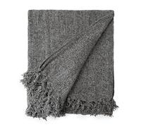 Emma Barclay Throw Blanket For Sofas Bed Extra Large Soft Chenille Throws For Settees In Charcoal Throw Fleece Blankets - Darcy Collection 50" x 60" (127cm x 152cm) Charcoal
