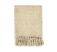 Emma Barclay Throw Blanket For Sofas Bed Extra Large Soft Chenille Throws For Settees In Natural Throw Fleece Blankets - Darcy Collection 60" x 80" (152cm x 203cm) Natural