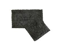 Tumble Twist Pure Cotton 2pc Bath set in Charcoal - Mat 50x80cm / Pedestal 50x40cm