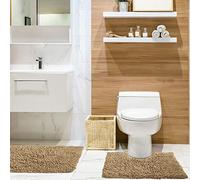 Emma Barclay Tumble Twist Pure Cotton 2pc Bath set in Coffee - Mat 50x80cm / Pedestal 50x40cm