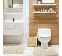 Emma Barclay Tumble Twist Pure Cotton 2pc Bath set in Cream - Mat 50x80cm / Pedestal 50x40cm