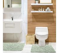 Emma Barclay Tumble Twist Pure Cotton 2pc Bath set in Green - Mat 50x80cm / Pedestal 50x40cm