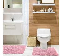 Emma Barclay Tumble Twist Pure Cotton 2pc Bath set in Pink - Mat 50x80cm / Pedestal 50x40cm