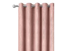 Emma Barclay Twilight Embossed Velvet Eyelet Curtains - Soft Heavyweight Ring Top Curtain Pair for Bedroom & Living Room (Blush Pink, W 90" x L 90" (2 Panels), Window Curtain)