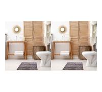 Emma Barclay Twinkle - Super Soft Bath Mat - Luxury Bath Mat With Sparkle Detailing, 60% Polyester, 40% Cotton in Charcoal - 50x80cm (Pack of 2)