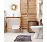 Twinkle - Super Soft Bath Mat - Luxury Bath Mat With Sparkle Detailing, 60% Polyester, 40% Cotton in Charcoal - 50x80cm