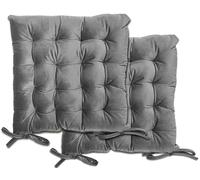Emma Barclay Velvet Holland Luxury Seat Pad in Silver - 16x16 (40x40cm)