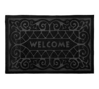 Emma Barclay Non Slip Easy Care Absorbant Door Mat Rug (60x40cm) (Black Welcome)