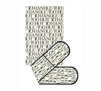 Emma Birdgewater Black Toast Double Oven Glove & Tea Towel Set