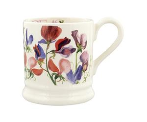 Emma Bridgewater 1/2 Pint, Ceramic Coffee Mug Large Stoneware, Cappuccino, Latte, Coffee, Tea Cup, Beautiful Mugs, Birthday Gift - Coffee Mug Sweet Pea Multi, Ceramic