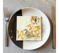 Emma Bridgewater 20 Partridge in a Pear Tree Cocktail Napkins, Christmas Party Napkins, Festive Table Decoration, Canape Traditional Napkins