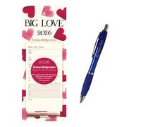 Emma Bridgewater Big Pink Hearts WTV Magnetic Calendar 2026 + EXCLUSIVE LIMITED EDITION PEN