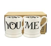 Emma Bridgewater Black Toast You & Me Set of 2 1/2 Pint Mugs (Boxed)