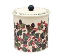 Emma Bridgewater Blackberry Design Metal Biscuit Barrel, 20.5 x 17 cm, Blackberry and Cream, Kitchen Storage Container with Decorative Hand-drawn Berry Pattern