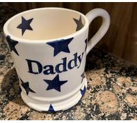 EMMA BRIDGEWATER BLUE STAR DADDY 1/2 PT MUG NEW, FIRST QUALITY