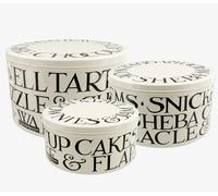 Emma Bridgewater Cake Tins Black Toast Design Set of 3 -New
