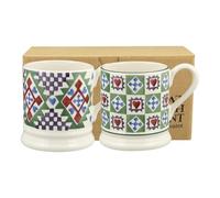 Emma Bridgewater Christmas Quilt Set of 2 1/2 Pint Mugs (Boxed)