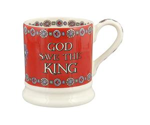 Emma Bridgewater Coronation Mug. God Save the King 1/2 Mug., Red