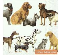 Emma Bridgewater Dogs Light Blue Cocktail Napkins - 25 cm Square 20 3 ply Napkins in a Pack