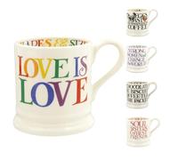 Emma Bridgewater Large Mug 1/2 Pint, Ceramic Coffee Mug Large - Stoneware Mug, Cappuccino, Latte, Coffee, Tea Cup - Beautiful Mugs, Birthday Gift - Coffee Mug Rainbow Lettering Love