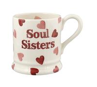 Emma Bridgewater Large Mug 1/2 Pint, Ceramic Coffee Mug Large - Stoneware Mug, Cappuccino, Latte, Coffee, Tea Cup - Beautiful Mugs, Birthday Gift - Coffee Mug Pink Hearts Soul Sisters
