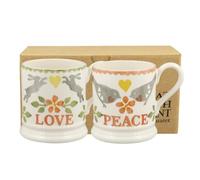 Emma Bridgewater Lovebirds Coral Set of 2 1/2 Pint Mugs