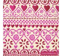 Emma Bridgewater lunch napkins Sampler hearts - 33 cm square 20 in pack