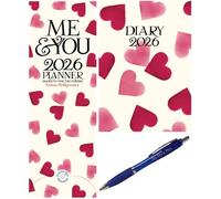 Emma Bridgewater, Me and You Slim Calendar 2026 with Emma Bridgewater, Me and You A6 Diary 2026 + Exclusive Diary Pen