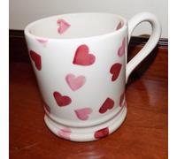 EMMA BRIDGEWATER PINK HEARTS 1/2 PT MUG NEW, FIRST QUALITY