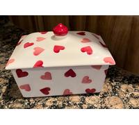 EMMA BRIDGEWATER PINK HEARTS SMALL BUTTER DISH NEW, FIRST QUALITY