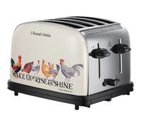 Emma Bridgewater Rise & Shine 4 Slice Toaster - (Independent & Wide Slots, 7 Browning settings, Frozen/Cancel/Reheat with Illuminated lights,