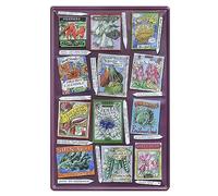 Emma Bridgewater - Seed Packets Vegetables Plants Embossed Metal Sign 59.5cm x 39.5cm