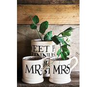 Emma Bridgewater Set of 2 Black Toast Mr & Mrs Half Pint Mugs Black