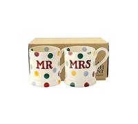 Emma Bridgewater Mr & Mrs Mug Set of 2, Large 1/2 Pint Stoneware Ceramic Coffee Mugs - Wedding, Engagement Gift Ideas for Couples