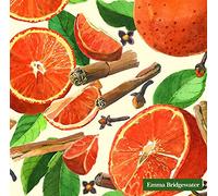 Emma Bridgewater Spiced Oranges, Cream - IHR Lunch Paper Napkins 20 in Pack 3 ply 33 cm Square
