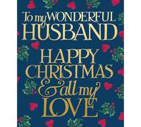 Woodmansterne Wonderful Husband Christmas Card - Emma Bridgewater Festive Print with Foil Details - Eco-Friendly and Recyclable