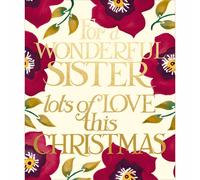 Emma Bridgewater Wonderful Sister Christmas Card Foiled Poinsettia Xmas Greetings
