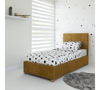 Emma Fabric Ottoman Single Bed Rest Relax Mustard Single