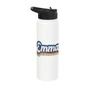 Emma First Name Girl Vintage Style 70s 80s Personalized Stainless Steel Insulated Water Bottle