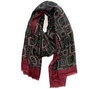Emma & Giovanni - Lightweight Printed Cotton Blend Scarf - Women, 1445-Bordeaux, 180 cm x 85 cm