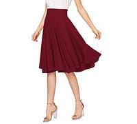 Emma & Giovanni - Women's A-Line Midi Skirt - Made in Italy (Size 8 to16) (Bordeaux, UK 6/8 (Manufactuer Size M))
