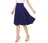 Emma & Giovanni - Women's A-Line Midi Skirt - Made in Italy (Size 8 to16) (Navy, UK 14/16 (Manufactuer Size XL))