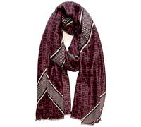 Emma & Giovanni - Women's Lightweight Printed Cotton Blend Scarf, 1442-Red, 180 cm x 85 cm