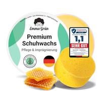 Emma Grün Colourless shoe wax with beeswax and application sponge, natural wax, ideal for shoe care of leather shoes and hiking shoes, made in Germany