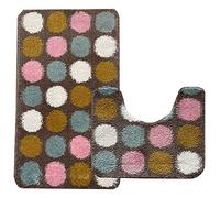 Emma Home Luxurious Thick Bath Mats Microfibre Polyester Washable Machine Non-slip 2 Piece Set Toilet Rug (Indigo)