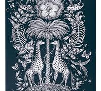 Emma J Shipley Animalia Kruger Wallpaper Navy W0102/06