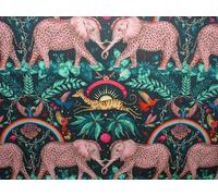 Emma J Shipley Fabric Zambezi Cotton Curtain Upholstery Cushion Fabric - Navy - Per Full Metre