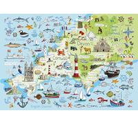 Emma Joustra Jigsaw Puzzle 'Devon & Cornwall Map' 1000 Piece | Great British Jigsaws | Small Batch Made | Sustainable Jigsaw Puzzles