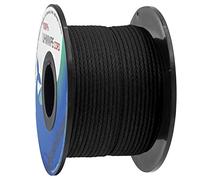 emma kites Black 1mm UHMWPE Micro Cord Rope Whipping Twine Durable Repair Cord Thread for Heavy Duty Canvas Tarps Bags Emergency Line for Backpacking Survival 100Ft 350Lb