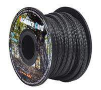 emma kites Black Technora Braided Cord PU Coating 30Ft 2200Lb, Abrasion Flame Resistant Snare Line Tough Tactical Survival Assist Cord Guyline Paracord Outdoor Utility Cords